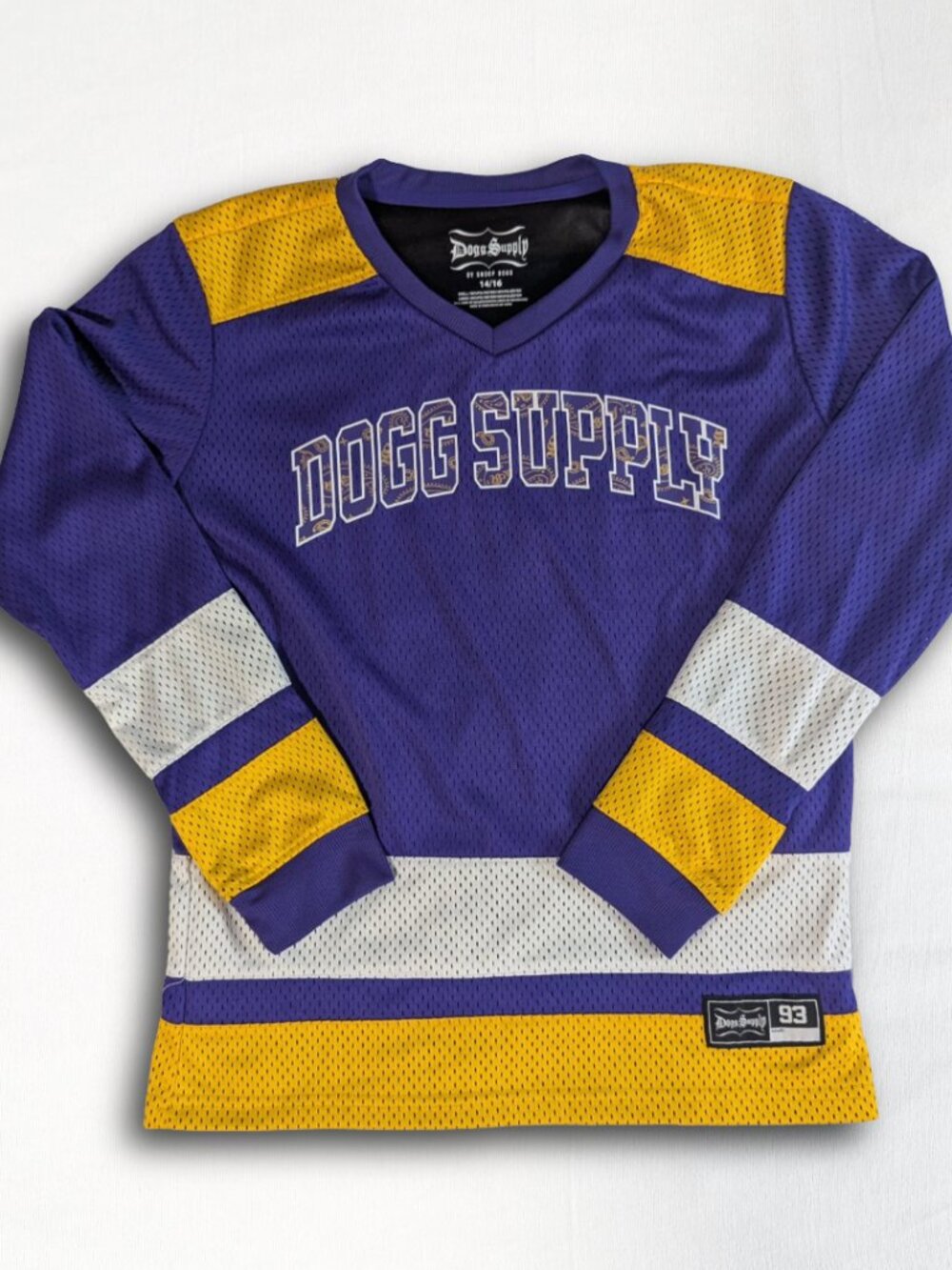 Dogg Supply by Snoop Dogg Youth Boys Long Sleeve Mesh Hockey Jersey Size 14/16